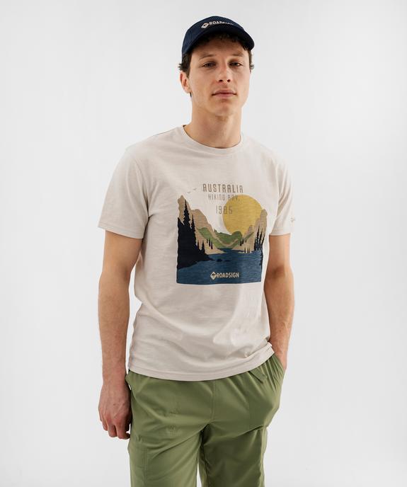 Tee-shirt manches courtes avec motif grands espaces homme - Roadsign vue2 - ROADSIGN GEMO FOR GOOD D - GEMO