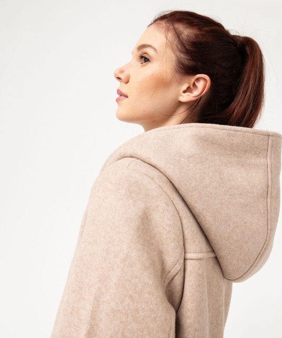 Manteau court zippé à capuche doublée sherpa femme vue5 - GEMO(FEMME PAP) - GEMO