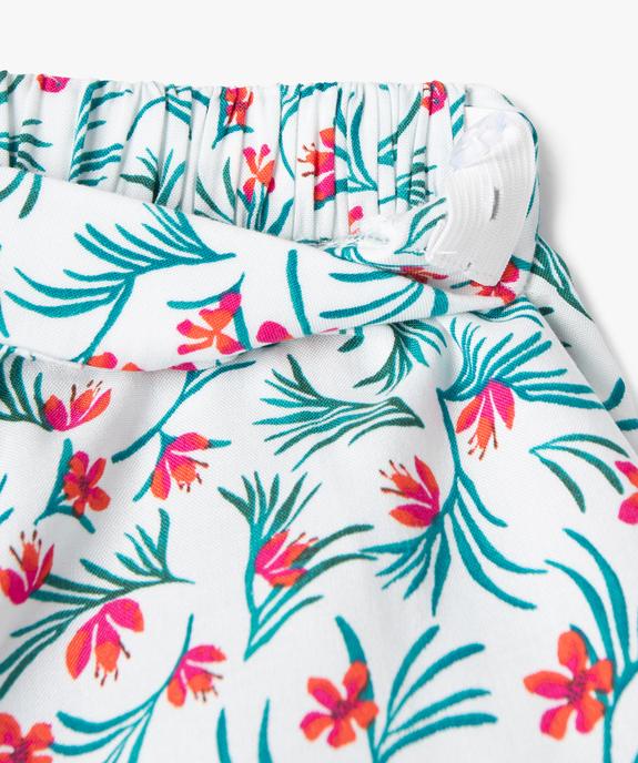Short large en viscose fleurie fille vue2 - GEMO 4G FILLE - GEMO