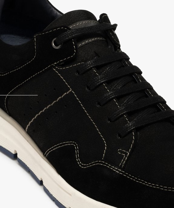 Baskets homme à lacets dessus cuir uni - Tanéo vue6 - TANEO - GEMO