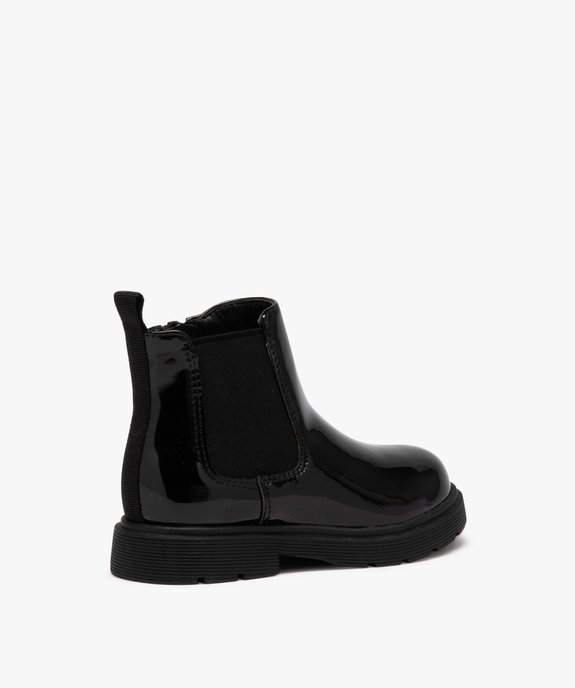 Bottes fille Chelsea vernies à zip vue4 - GEMO (ENFANT) - GEMO