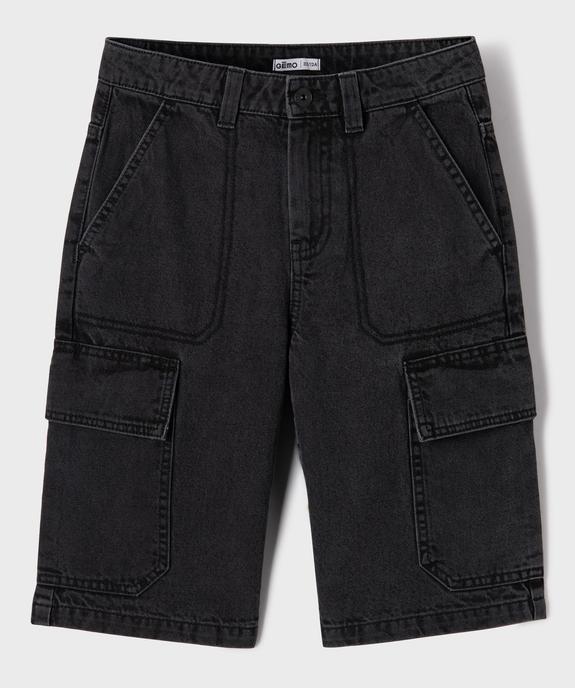 Bermuda en jean coupe Cargo Regular avec ceinture ajustable garçon vue1 - GEMO (JUNIOR) - GEMO