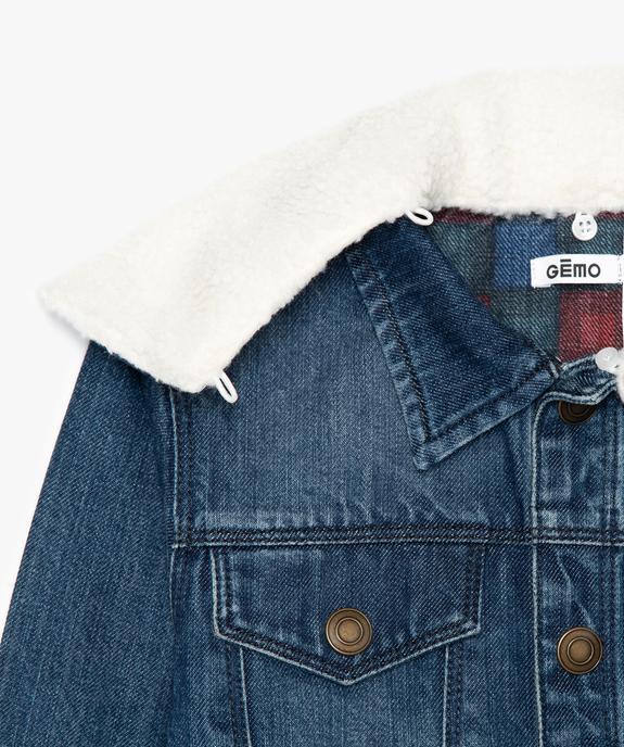 Veste  jean garçon avec col   amovible vue3 - GEMO (ENFANT) - GEMO