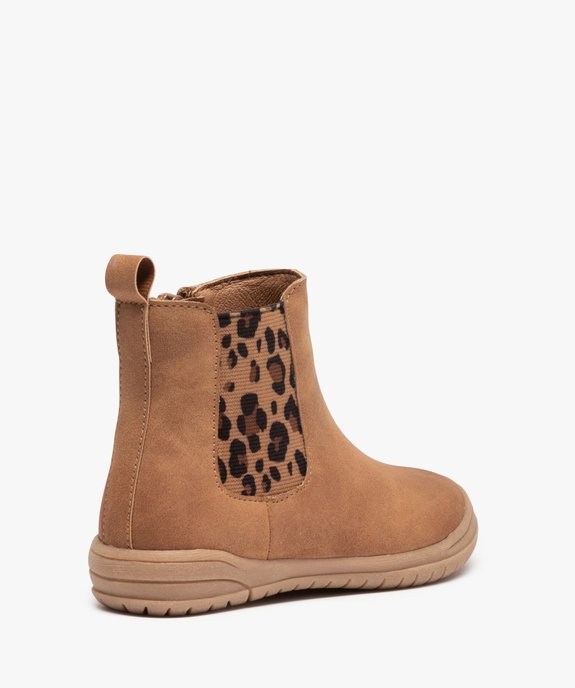 Boots fille style chelsea détails imitation léopard vue4 - GEMO (ENFANT) - GEMO