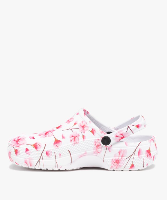 Sabots souples femme imprimés fleurs vue3 - GEMO (PLAGE) - GEMO