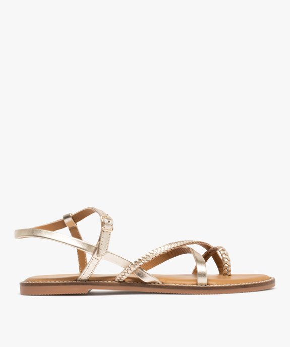 Sandales à brides en cuir avec entredoigts femme - Tanéo vue1 - TANEO GEMO FOR GOOD - GEMO