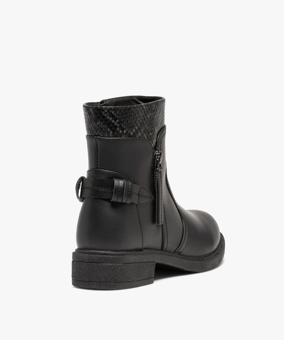 Boots femme unies avec détail serpent imitation vue5 - GEMO (CASUAL) - GEMO