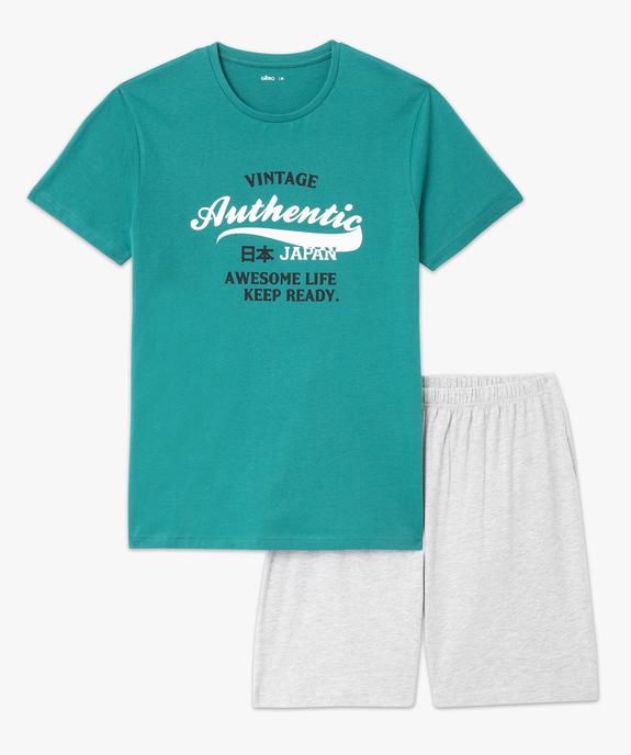 Pyjashort en coton avec haut imprimé homme vue4 - GEMO 4G HOMME - GEMO