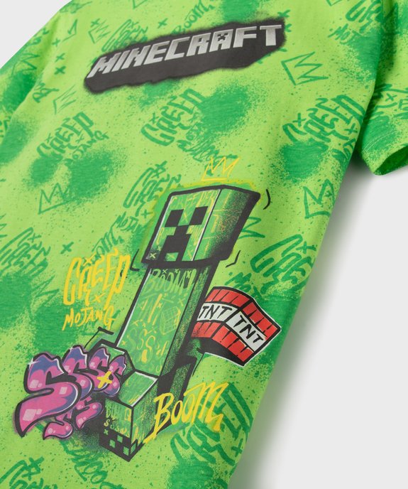 Tee-shirt avec motifs graffitis garçon - Minecraft vue2 - MINECRAFT - GEMO