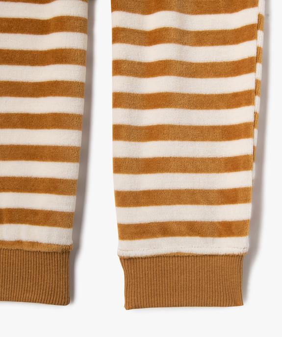 Pyjama en velours avec pantalon rayé garçon - GEMO (ENFANT) Pyjama en velours avec pantalon rayé garçon vue3 - GEMO (ENFANT) - GEMO