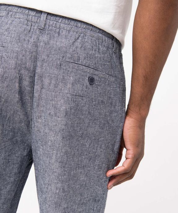Bermuda homme coupe chino en lin mélangé vue2 - GEMO 4G HOMME - GEMO