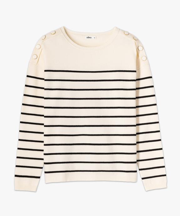 Pull femme  marinière en maille fine et douce vue4 - GEMO(FEMME PAP) - GEMO