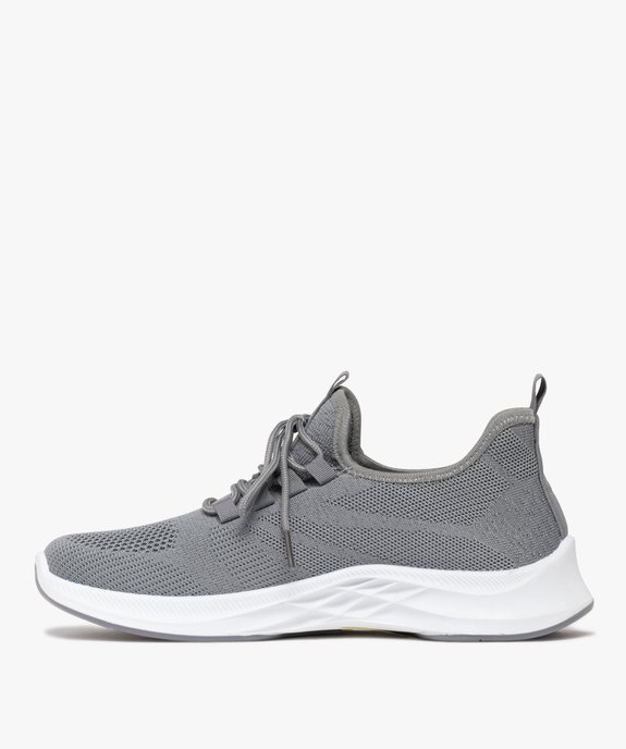 Baskets homme unies en mesh à col élastique et souple  vue3 - BOTTESINI - GEMO