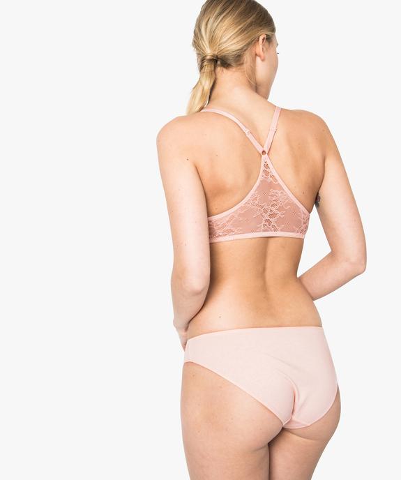 Soutien-gorge push-up sans armatures avec dos nageur en dentelle vue3 - GEMO(HOMWR FEM) - GEMO