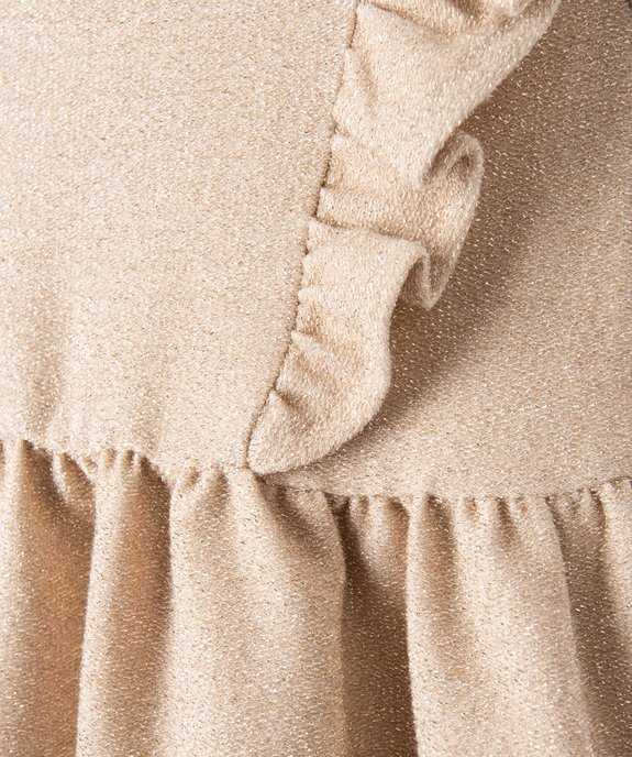 Robe bébé fille à manches courtes à paillettes avec volant sur le buste vue2 - GEMO(BEBE DEBT) - GEMO
