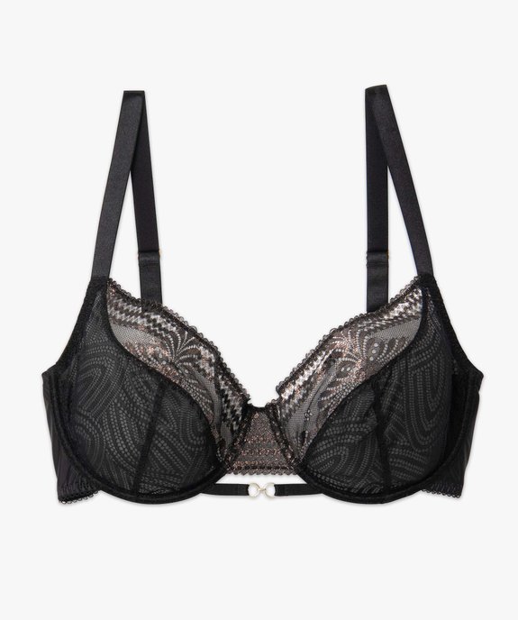 Soutien-gorge femme grande taille en dentelle pailletée vue4 - GEMO(HOMWR FEM) - GEMO