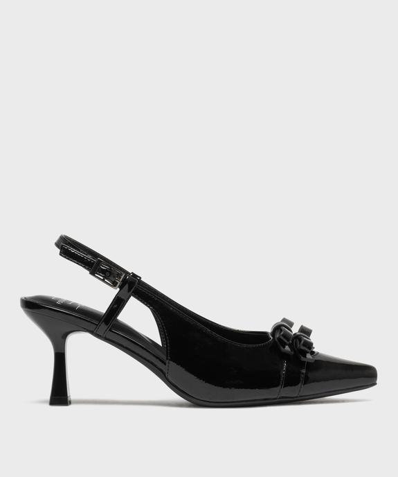 Escarpins sling-back vernis à bout pointu et talon femme - Follow Me vue1 - FOLLOW ME - GEMO