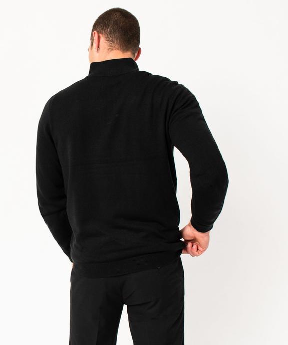 Pull col camionneur zippé en fine maille homme vue3 - GEMO (HOMME) - GEMO
