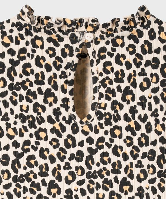 Tee-shirt manches longues imprimé avec col froncé fille vue2 - GEMO 4G FILLE - GEMO