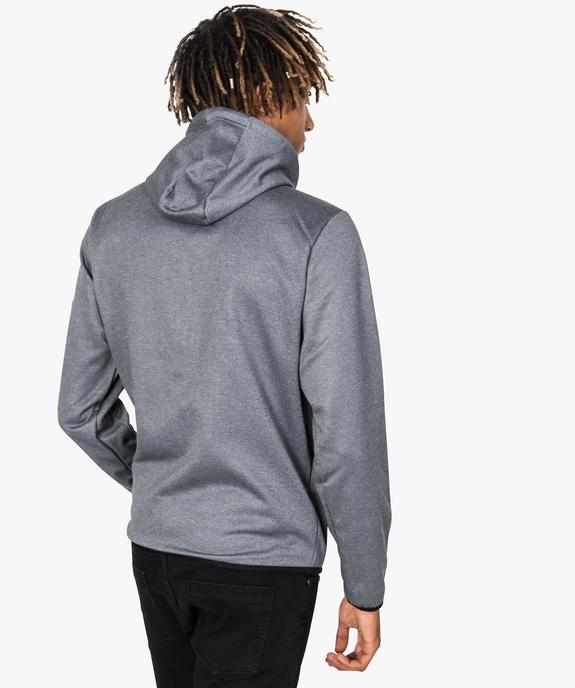 Sweat zippé pour homme avec capuche doublée vue3 - GEMO (HOMME) - GEMO
