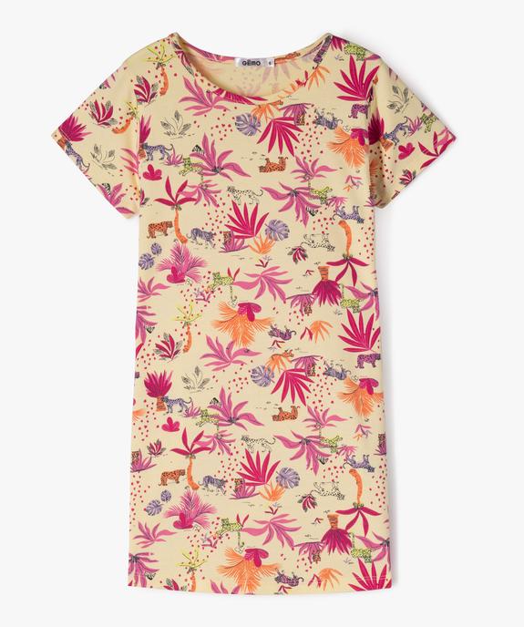 Chemise de nuit manches courtes à motif jungle fille vue2 - GEMO 4G FILLE - GEMO