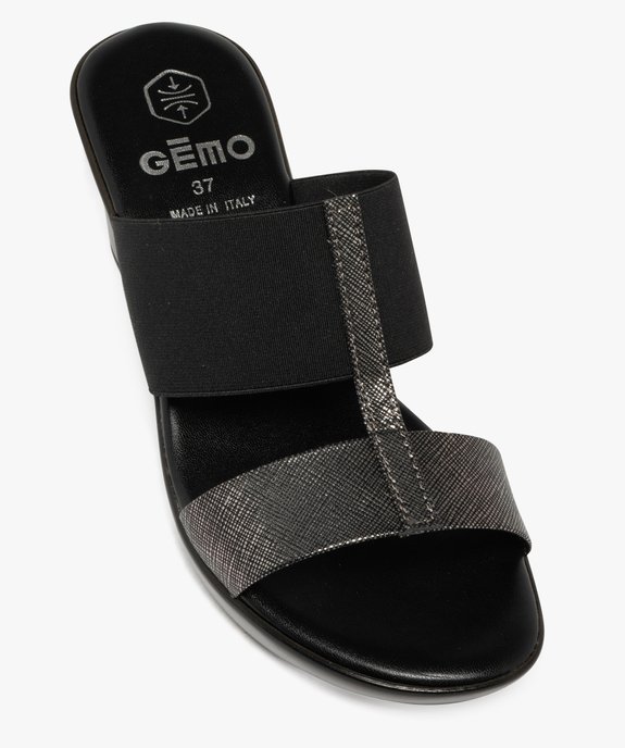 Mules femme compensées à bride élastique et bride fantaisie vue5 - GEMO(URBAIN) - GEMO