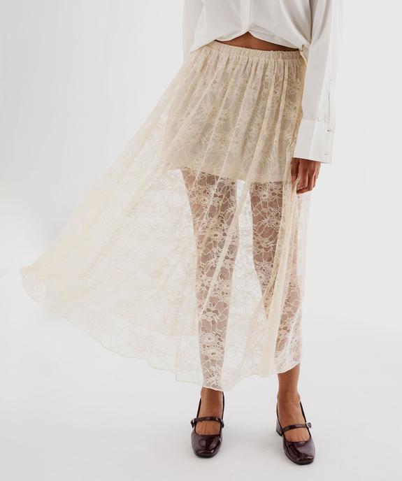 Jupe midi en dentelle bohème femme vue1 - GEMO(FEMME PAP) - GEMO