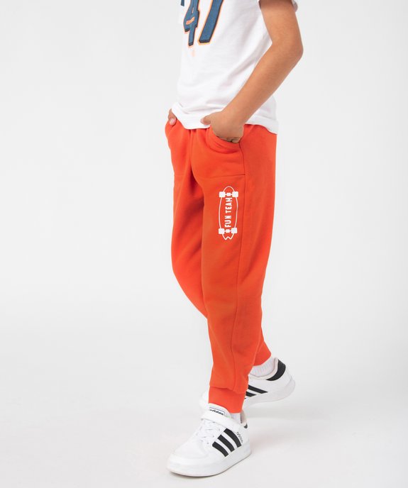 Pantalon de jogging garcon en molleton chaud orange GEMO