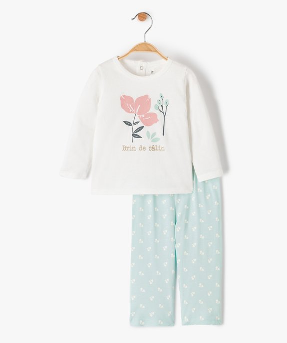 Pyjama bébé fille en jersey avec motifs fleuris vue1 - GEMO(BB COUCHE) - GEMO
