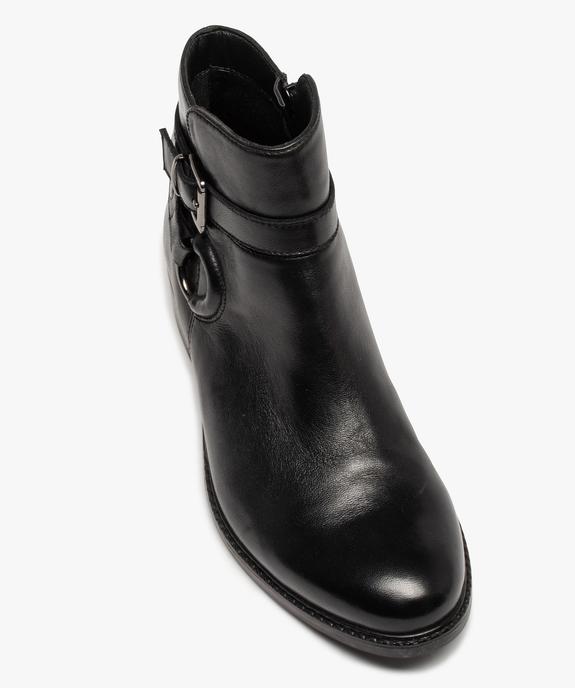 Boots femme unies en cuir à bride décorative - Tanéo vue5 - TANEO - GEMO
