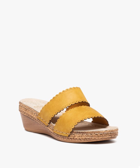 Mules femme confort à brides dentelées unies vue2 - GEMO (CONFORT) - GEMO
