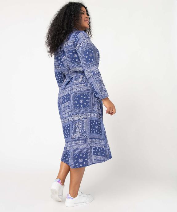 Robe femme grande taille coupe chemise motif cachemire vue3 - GEMO (G TAILLE) - GEMO