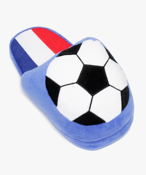 Chaussons homme mules plates en velours ballon de foot vue5 - GEMO(HOMWR HOM) - GEMO