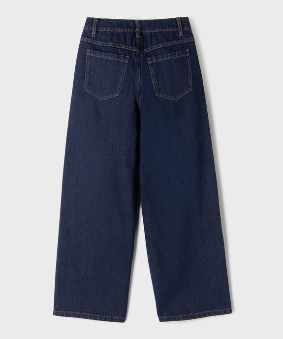 Jean wide leg à pinces avec taille ajustable fille vue3 - GEMO 4G FILLE - GEMO