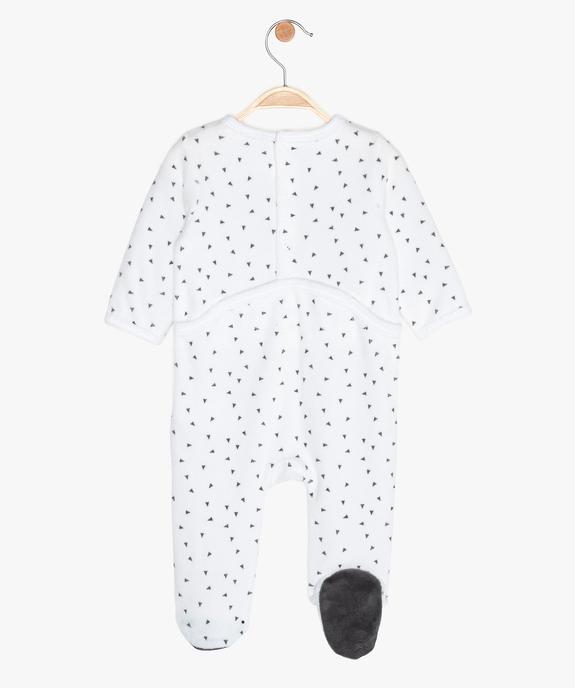 Pyjama bébé en velours imprimé en polyester recyclé vue2 - GEMO(BB COUCHE) - GEMO