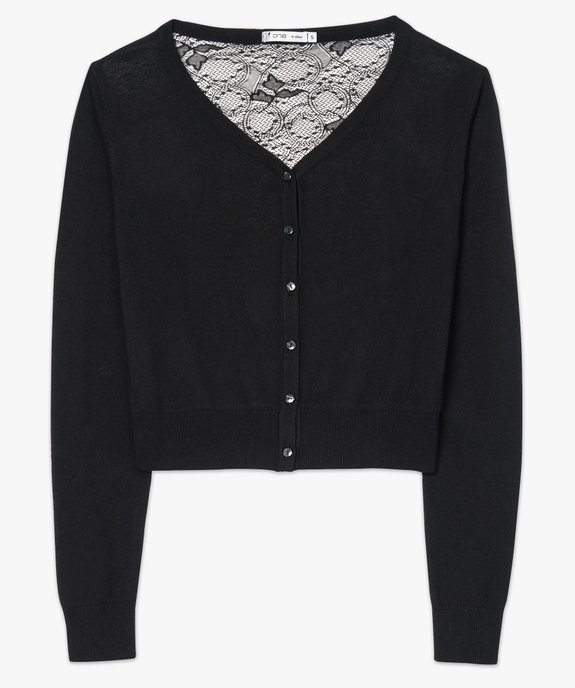 Gilet court dos en dentelle vue4 - FOLLOW ME - GEMO