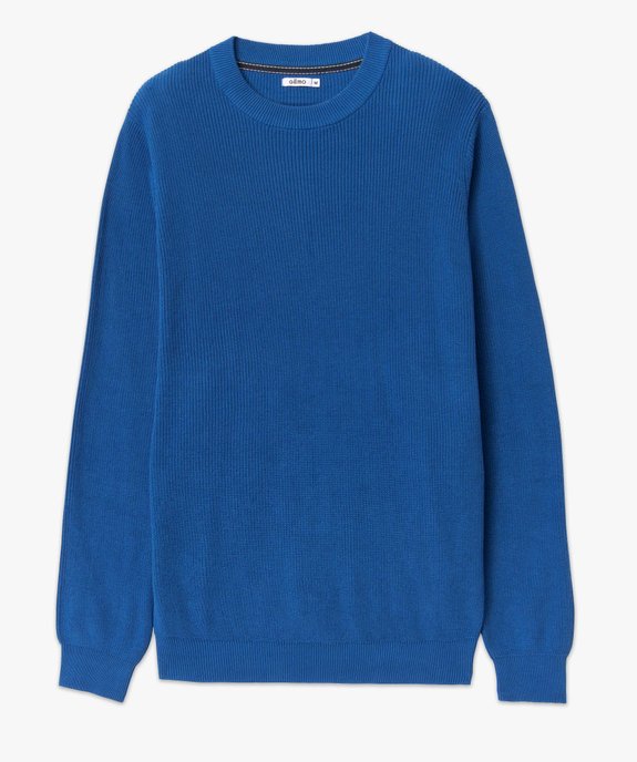 Pull homme en maille unie vue4 - GEMO (HOMME) - GEMO