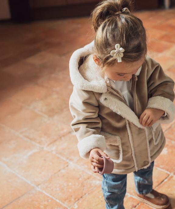 Manteau à capuche en velours doublure chaude bébé fille vue14 - GEMO(BEBE DEBT) - GEMO