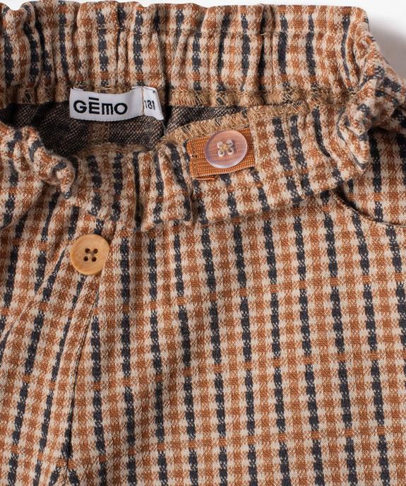 Short ample à carreaux en maille extensible bébé fille vue2 - GEMO(BEBE DEBT) - GEMO