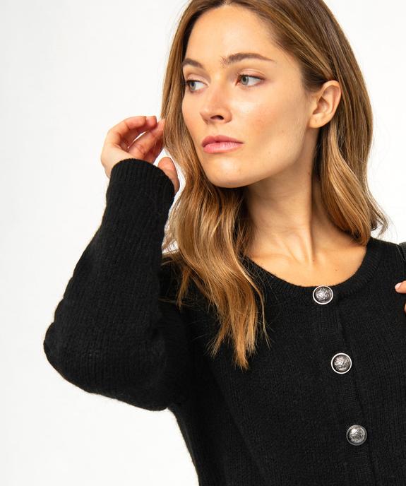 Gilet en grosse maille et boutons gravés femme vue2 - GEMO(FEMME PAP) - GEMO