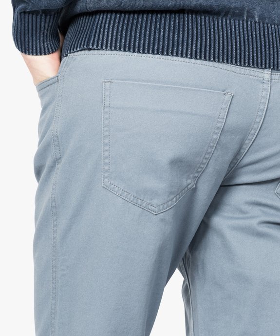 Pantalon homme 5 poches coupe regular en toile unie vue2 - GEMO (HOMME) - GEMO