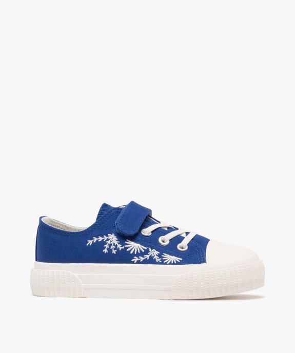 Baskets basses en toile brodée de fleurs fille vue1 - LOVELY WINGS GEMO FOR GOOD - GEMO