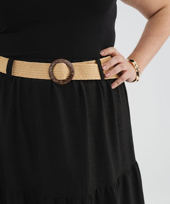 Jupe longue ample et fluide à volants et ceinture femme grande taille vue2 - GEMO (G TAILLE) - GEMO
