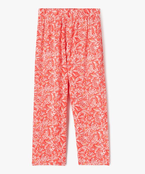 Pantalon fluide imprimé coupe large fille vue3 - GEMO 4G FILLE - GEMO