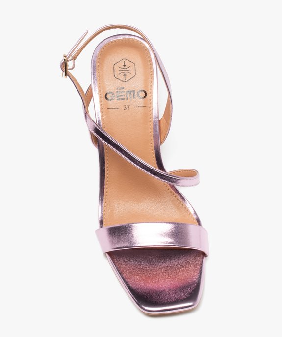 Sandales femme à talon et brides métallisées vue5 - GEMO(URBAIN) - GEMO