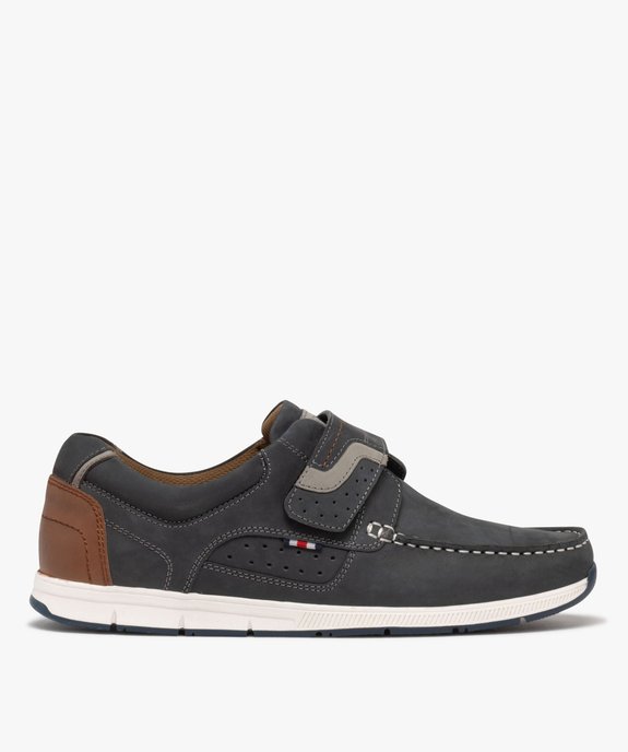 Mocassins en cuir à semelle sport et bride scratch homme vue2 - G'FLEX GEMO FOR GOOD - GEMO