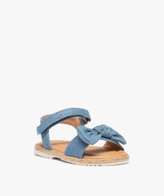 Sandales bébé fille en denim avec nœud décoratif vue2 - GEMO(BEBE DEBT) - GEMO