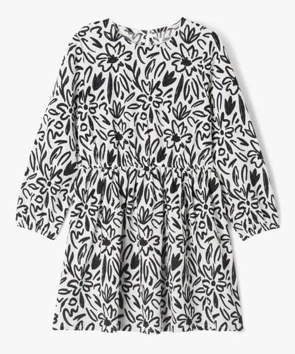 Robe manches longues à motifs fleuris fille vue1 - GEMO (ENFANT) - GEMO