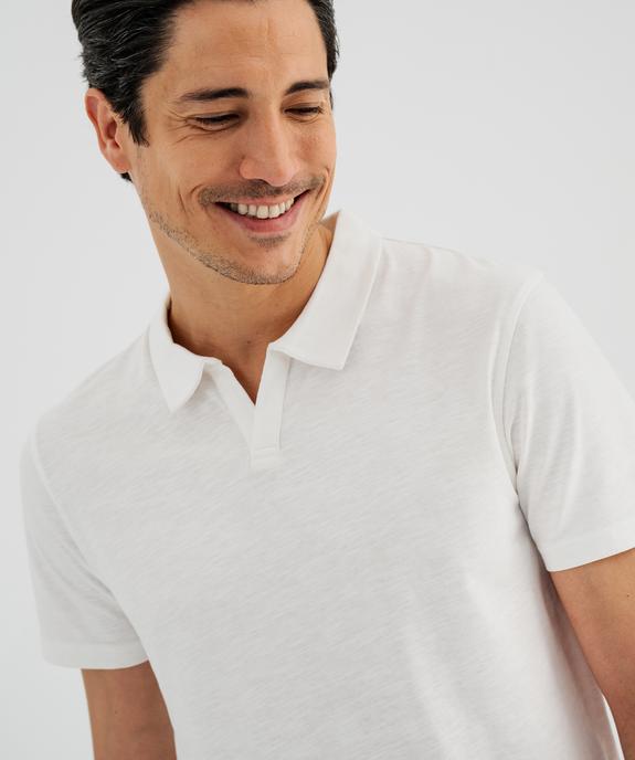 Polo manches courtes en jersey de coton flammé homme vue2 - GEMO 4G HOMME - GEMO