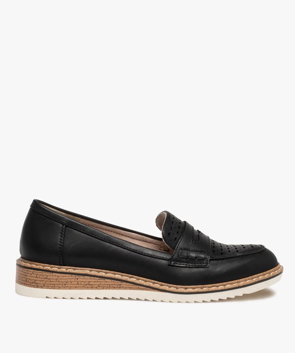 Mocassins femme unis à semelle crantée vue1 - GEMO 4G FEMME - GEMO
